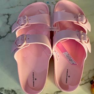 SCL Stoney Clover Lane X Target Pink Slides Heart Sandals Size 9